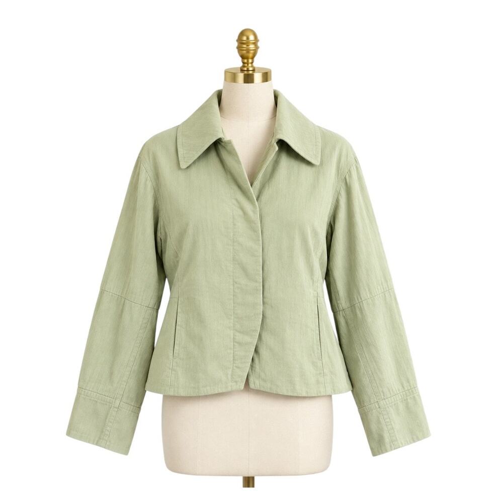 Vince Cinched Waist Japanese Cotton Jacket Mint Green Size 12